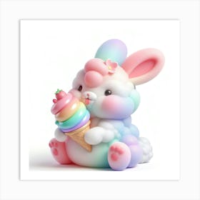 Rainbow Bunny Art Print