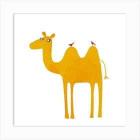 Camel with Birds Art Print