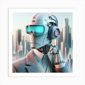 Robot In The City 13 Art Print