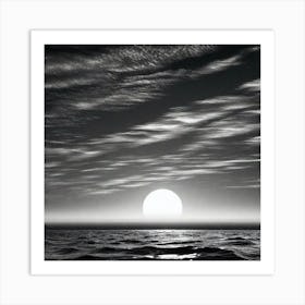 Sun Rising Over The Ocean 1 Art Print