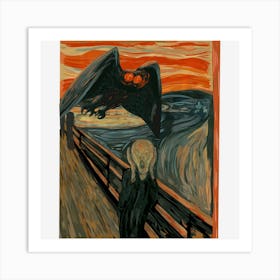 Mothman The Scream Mashup Wv Cryptid Art Art Print