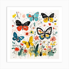 Playful Watercolour Butterfly III Art Print