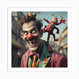 Clown With A Crown Art Print