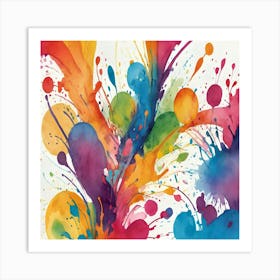 Colorful Splashes Canvas Print Art Print