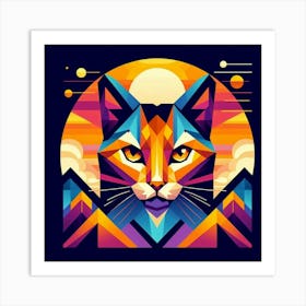 Velvet Low Poly Cat 1 Art Print