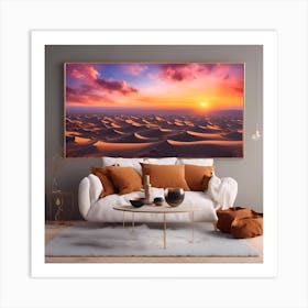 Sunset In The Desert 2 Art Print