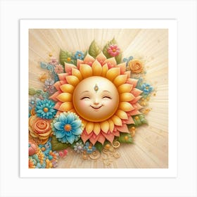 Happy Sun Art Art Print