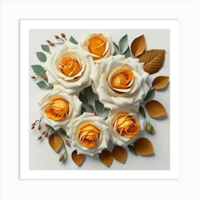 Spring flowers on a bright white wall, 19 Art Print