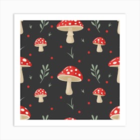 Mushroom Pattern Art Print