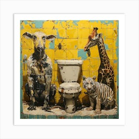 Tiger And Giraffe 2 Art Print