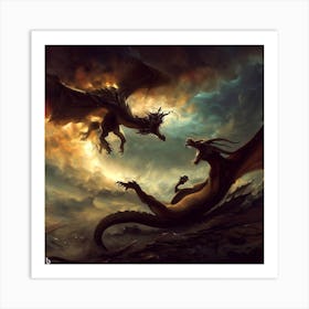 Dragons Fighting 1 Art Print