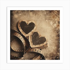 Vintage Heart Shape With Measuring Tape Art Print