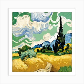 Landscape With Cypresses 1 Art Print