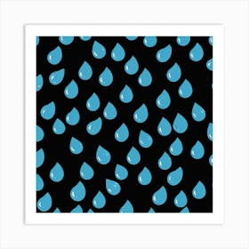 Raindrops On Black Art Print Art Print