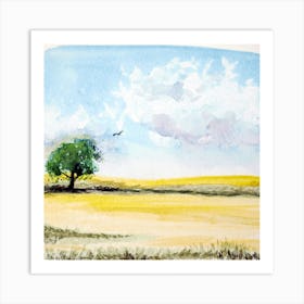 Lone Tree In The Field Art Print