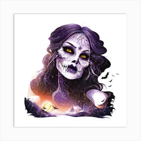 Skeleton Girl 3 Art Print