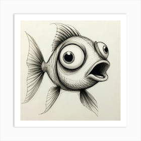 Fish Drawing 16 Art Print