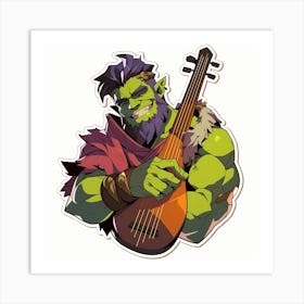 Anime Bard Orc Art Print