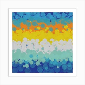 Blue, Yellow, And Orange Art Print