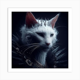 White Cat Art Print