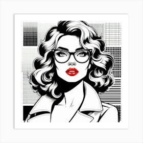 A woman with wavy hair 1 Art Print