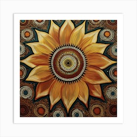 Aboriginal Sunflower Art Print