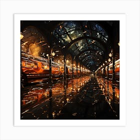 Travel Art Of Train Station Art Print