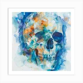 Blue Skull 8 Art Print