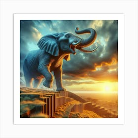 Elephant In The Desert Art Print