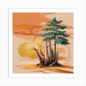 Tree In The Desert Art Print