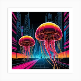 Jellyfish In The City Art Print