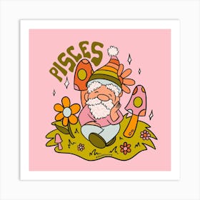 Pisces Gnome Art Print