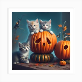 Halloween Kittens Art Print