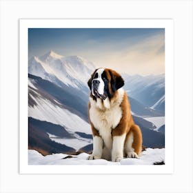 St Bernard Dog 24 Art Print