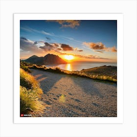 Sunset At A Beach Art Print