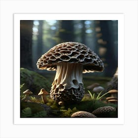 Mushroom In The Forest Art Print