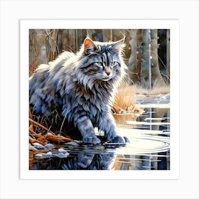 Feline Cat Creative Artwork Illustration 11 Art Print