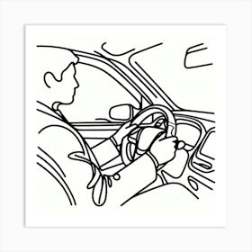 Man Driving A Car Art Print