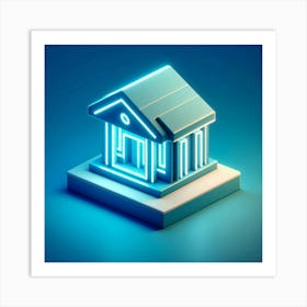 Neon Bank Building Art Print