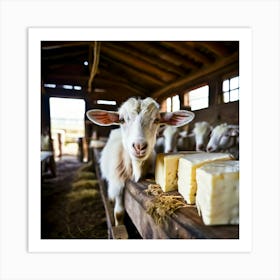 Goats In A Barn 5 Art Print