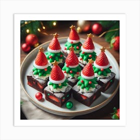 Santa Hat Brownie Bites Art Print