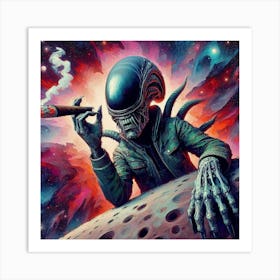Alien Cigarette 1 Art Print
