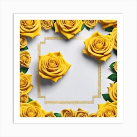 Yellow Roses Frame 5 Art Print