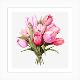 Bouquet Of Pink Tulips 6 Art Print