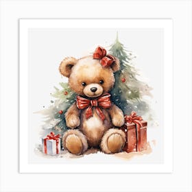 Teddy Bear With Gifts 1 Art Print