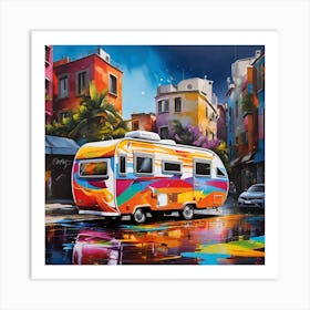 Rv On The Road Art Print