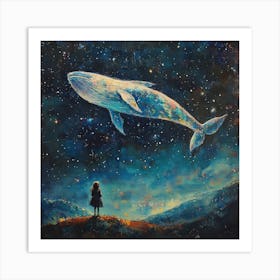 Whale In The Starry Night Sky 10 Art Print