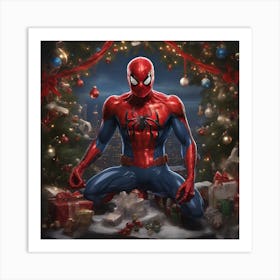 Spiderman Christmas Art Print