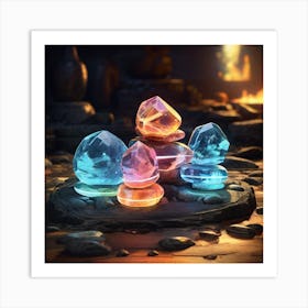 Glow balance stones 7 Art Print