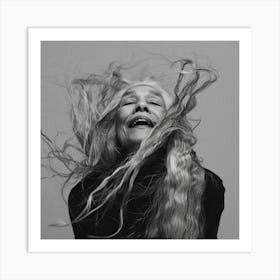 Woman With Long Hair 2 Art Print